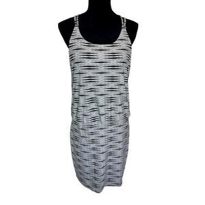 ATHLETA STRIPED RACERBACK ATHLETIC/WORKOUT KNEE LENGTH DRESS WOMENS SIZE MEDIUM‎